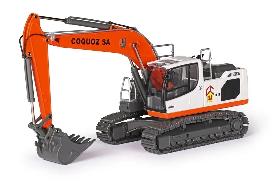 Conrad Liebherr R922 V Hydraulikbagger „COQUOZ“ – Diecast Sammlermodell im Maßstab 1:50, Art. 2214/05