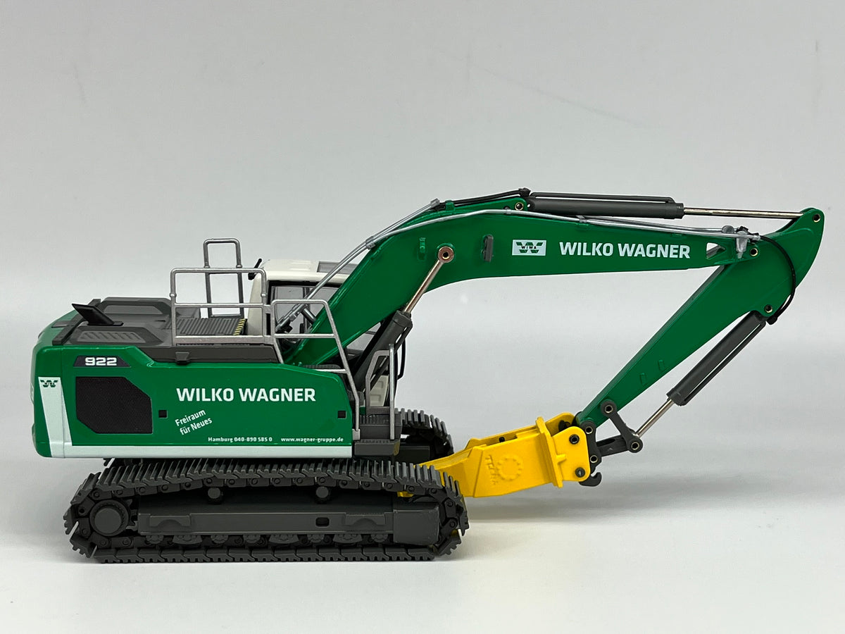 Conrad Liebherr R922 V Hydraulikbagger mit Hammer „WILKO Wagner“ – Diecast Sammlermodell im Maßstab 1:50, Art. 2214/11 – Ansicht 5