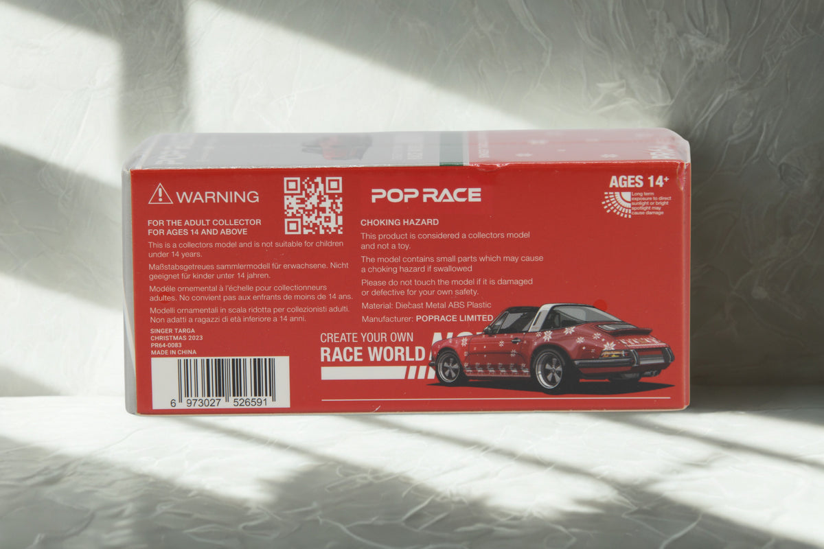 Pop Race Porsche Singer Targa Christmas 2023 – Diecast Modellauto im Maßstab 1:64, Art. PR64-083 – Ansicht 2
