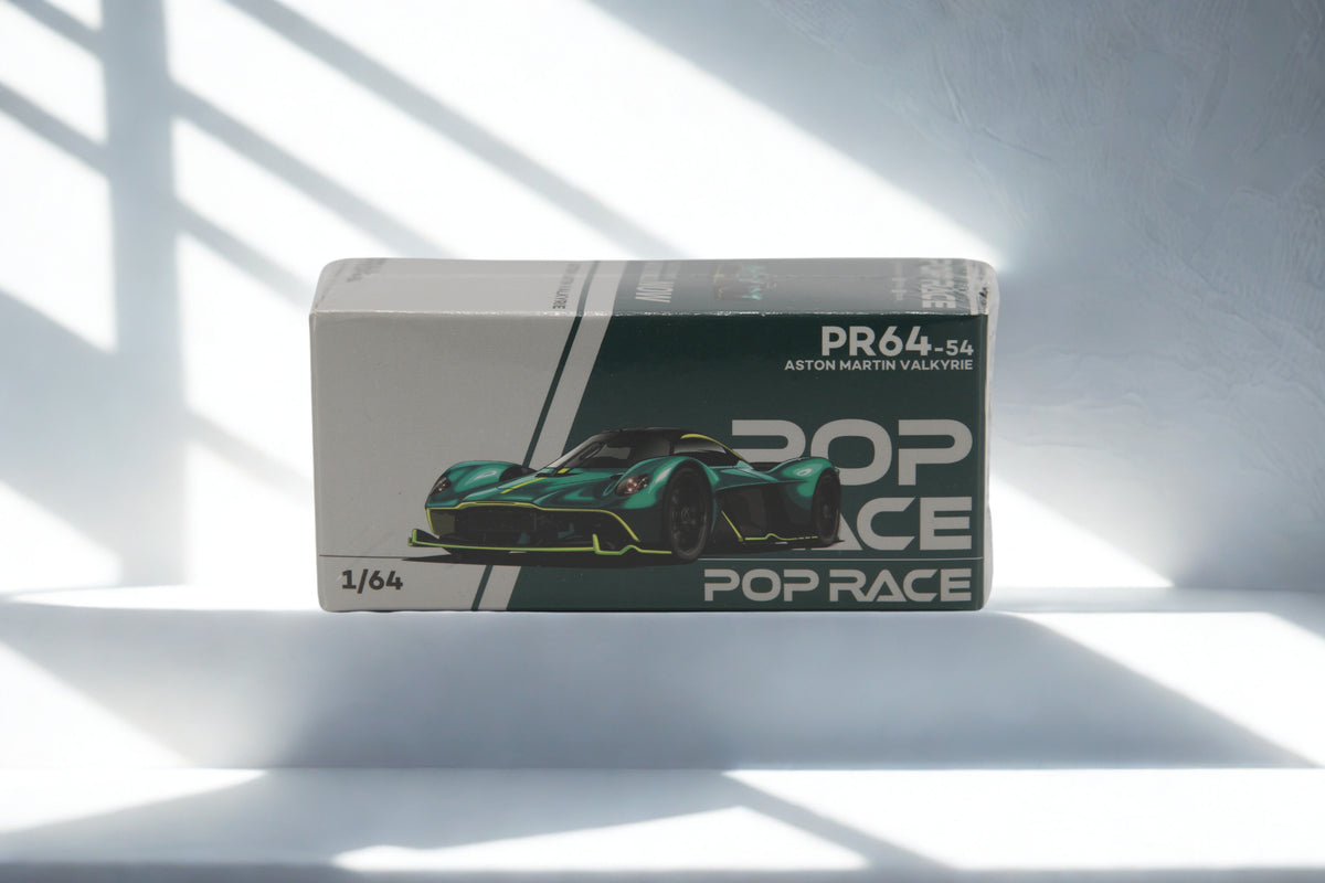 Pop Race Aston Martin Valkyrie in Viridian Green – Diecast Sammlermodell im Maßstab 1:64, Art. PR64-054