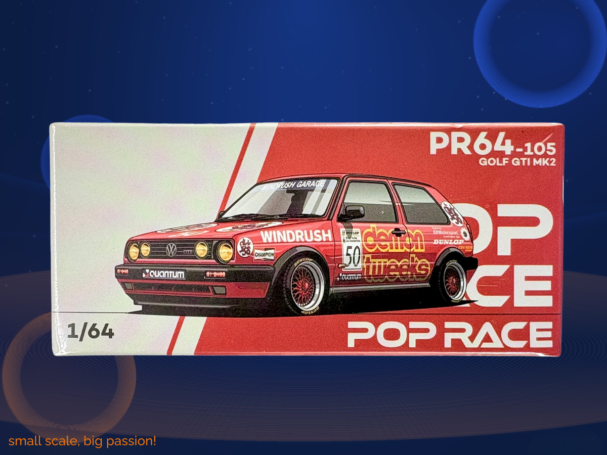 Pop Race VW Golf GTI MK2 Team Demon Tweeks BTCC 1988 – Diecast Modellauto im Maßstab 1:64, Art. PR64-105