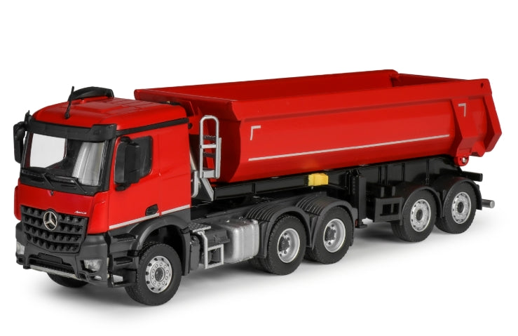 Conrad Schwarzmüller Rundmuldenauflieger auf Mercedes-Benz Arocs – Diecast Sammlermodell im Maßstab 1:50, Art. 78265/0