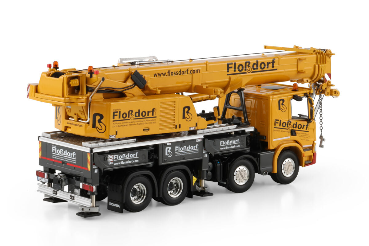 WSI Scania P Low CP20 8x4 mit Liebherr LTF 1060-4.1 „FLOSSDORF“ – Diecast Sammlermodell im Maßstab 1:50, Art. 51-2181 – Ansicht 2