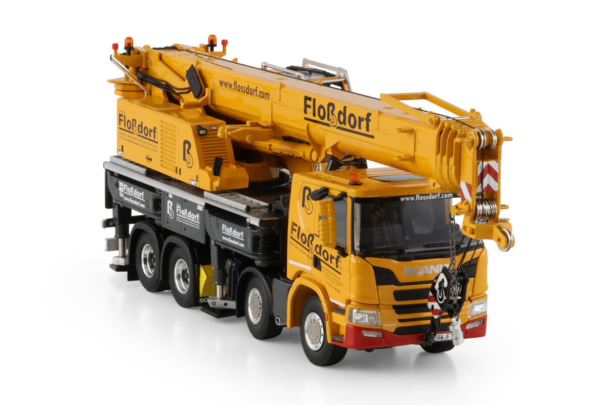 WSI Scania P Low CP20 8x4 mit Liebherr LTF 1060-4.1 „FLOSSDORF“ – Diecast Sammlermodell im Maßstab 1:50, Art. 51-2181 – Ansicht 4