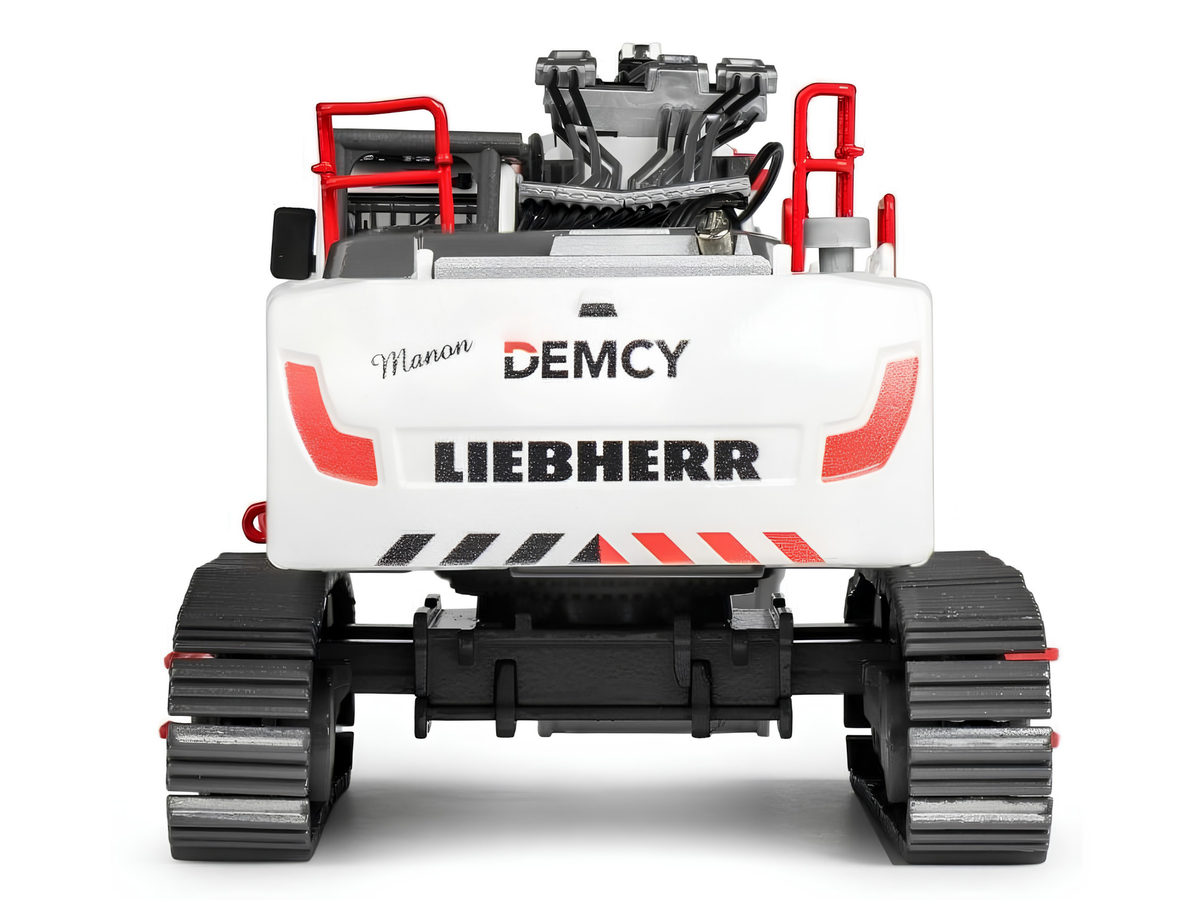 Conrad Liebherr R 940 Demolition Hydraulikbagger in der Werbeausführung DEMCY (Eiffage Génie Civil) – Diecast Sondermodell im Maßstab 1:50, Zinkdruckguss mit wechselbarer Abbruchausrüstung, Art. 2222/03