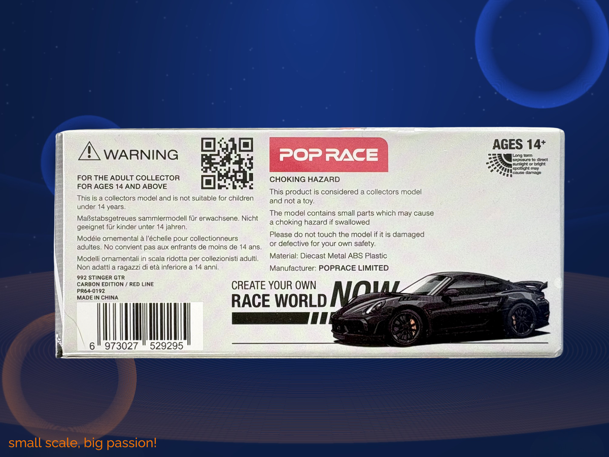Pop Race Porsche 992 TopCar Stinger GTR Carbon Edition „Redline“ – Diecast Sammlermodell im Maßstab 1:64, Art. PR64-192 – Ansicht 2