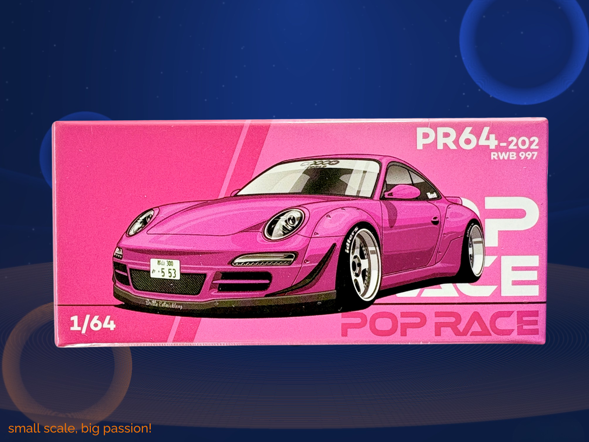 Pop Race Porsche 911 (997) RWB in Pink – Diecast Sammlermodell im Maßstab 1:64, Art. PR64-202